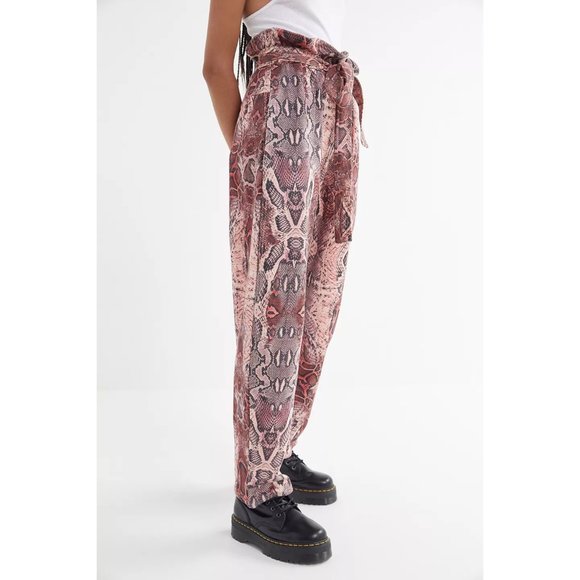 House of Sunny Snake Print Paperbag Trouser Pant 4 - Picture 2 of 6